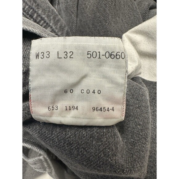 Levi’s 501 XX Jeans Mens Black Denim Jeans 33x32 USA Vintage 1994 Button Fly - Picture 10 of 16